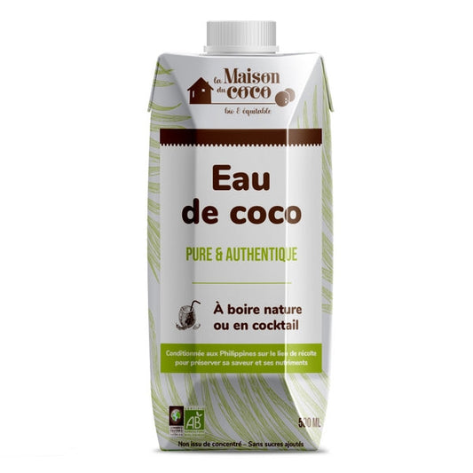 La Maison Du Coco -- DDM 11.09.2024 Eau de noix de coco nature bio (équitable) (origine Philippines) - 500 ml