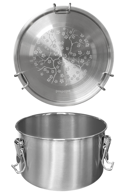 Gaspajoe -- Lunch box drummy inox gravée cerisier - 1100 ml