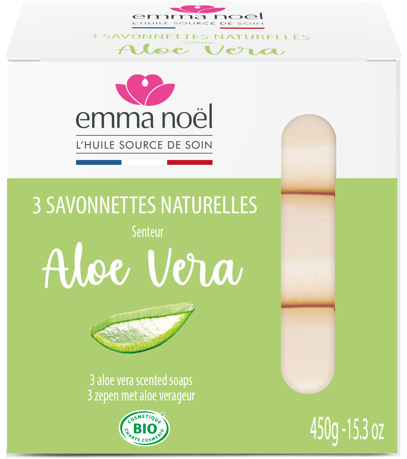 Emma Noël -- Savonnettes aloe vera bio - 3 x 150 g