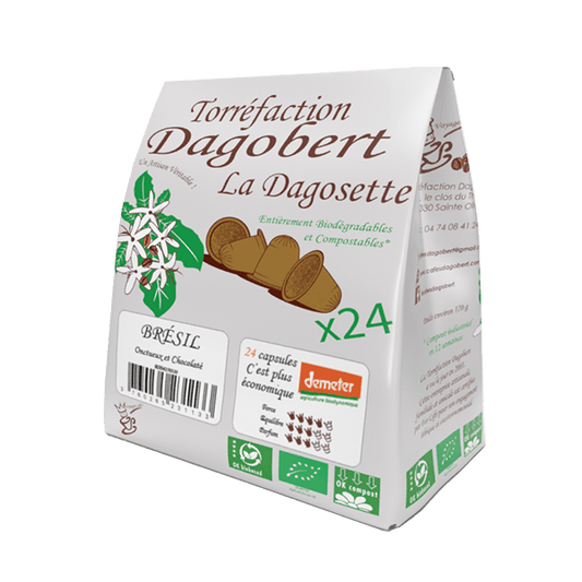 Les Cafés Dagobert -- Dagosette brésil demeter 100% arabica bio - x 24