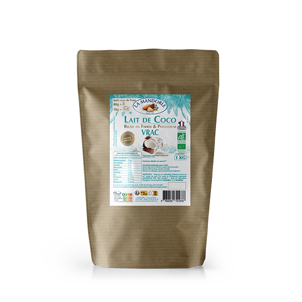 La Mandorle -- Lait de coco en poudre bio Vrac - équivalent 12.5L