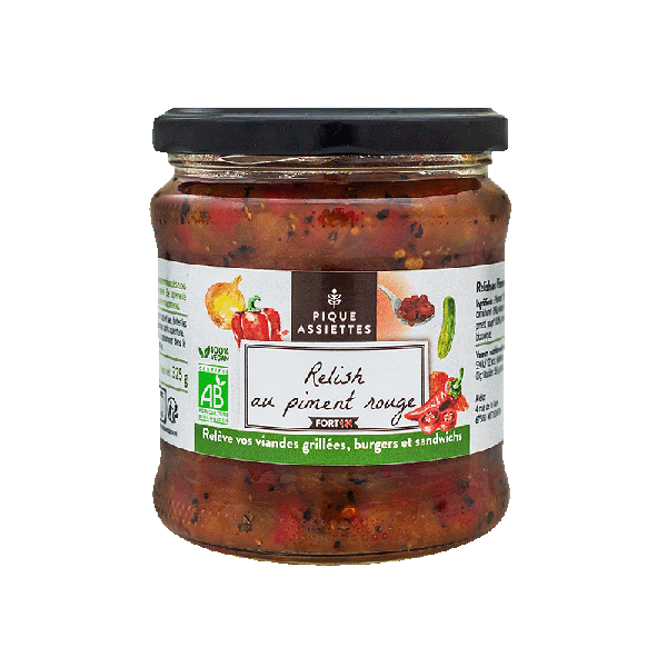 Pique Assiettes -- Relish au piment rouge bio - 325 g